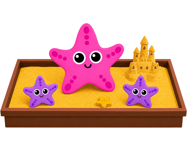 Omnigent's mascot supervising smaller agents playing in a sandbox, illustrating the OS-level sandbox that isolates every agent.